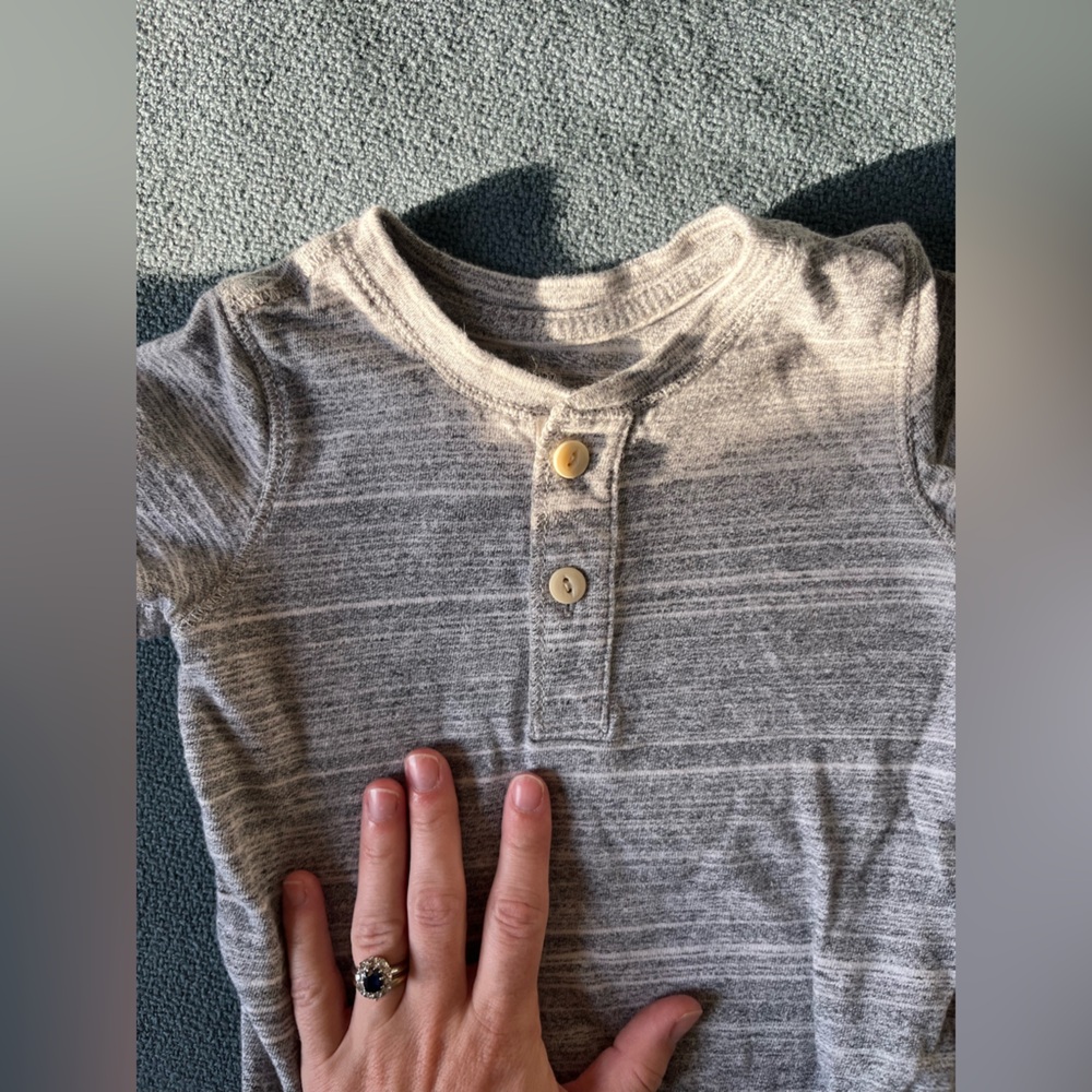 Baby Gap Gray Kids Henley Onesie & Short Set
